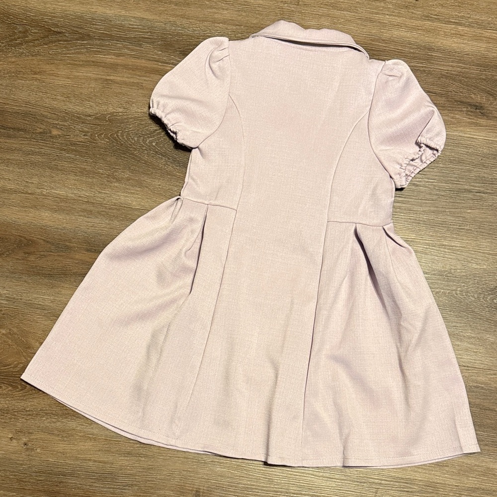 Kids Light Purple Button-Up Dress - Picture 3 of 4